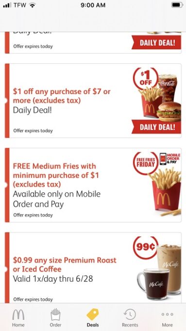 mcdonalds coupon app