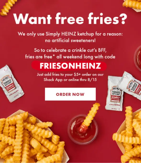 Shake Shack Deal For Free Fries Online EatDrinkDeals