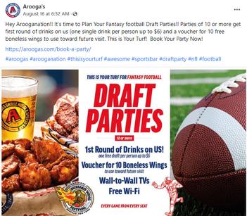 Fantasy football draft - Buffalo Wild Wings Rapid City, SD