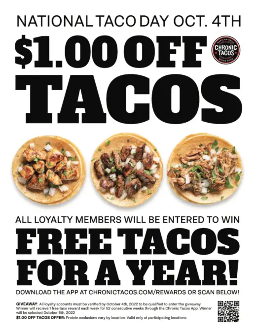 National Taco Day Deals For October 4! EatDrinkDeals