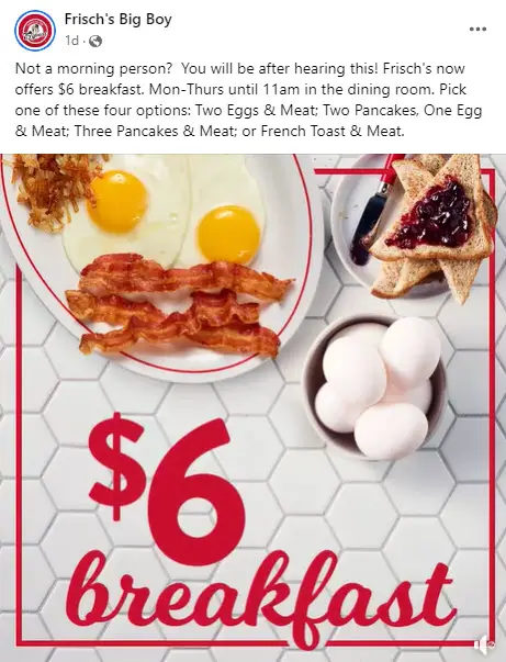 Frisch's $6 Breakfast Deal