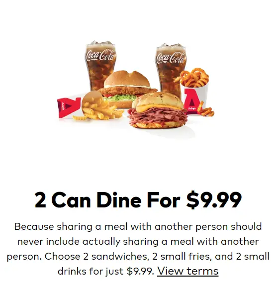 Arby's Specials And Coupons 2 Can Dine For 9.99, 2 For 7 Value Menu