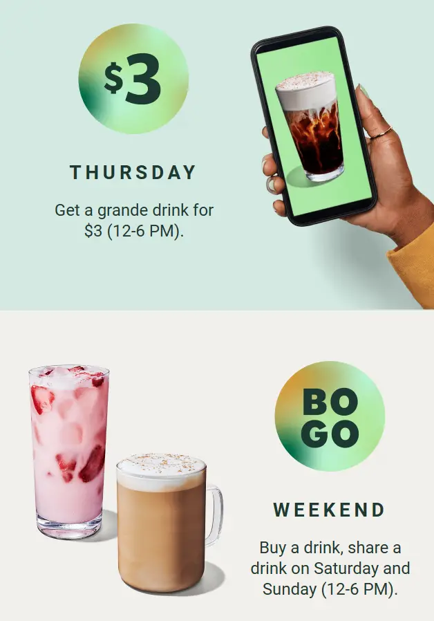 Starbucks Promo Codes And Specials BOGO Drinks!