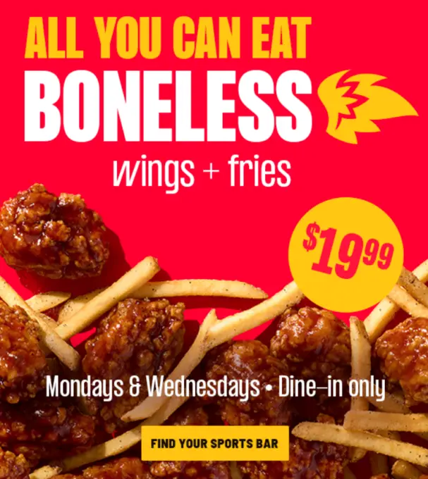 Buffalo Wild Wings Specials BOGO Wings Today