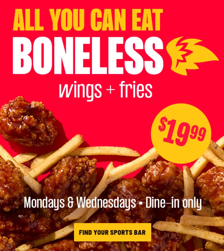 Buffalo Wild Wings All You Can Eat Special