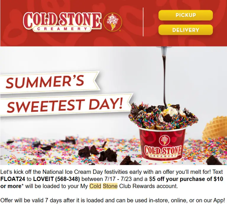 Cold Stone Coupons & Promo Codes 4 Off