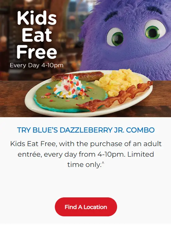 IHOP Kids Eat Free deal