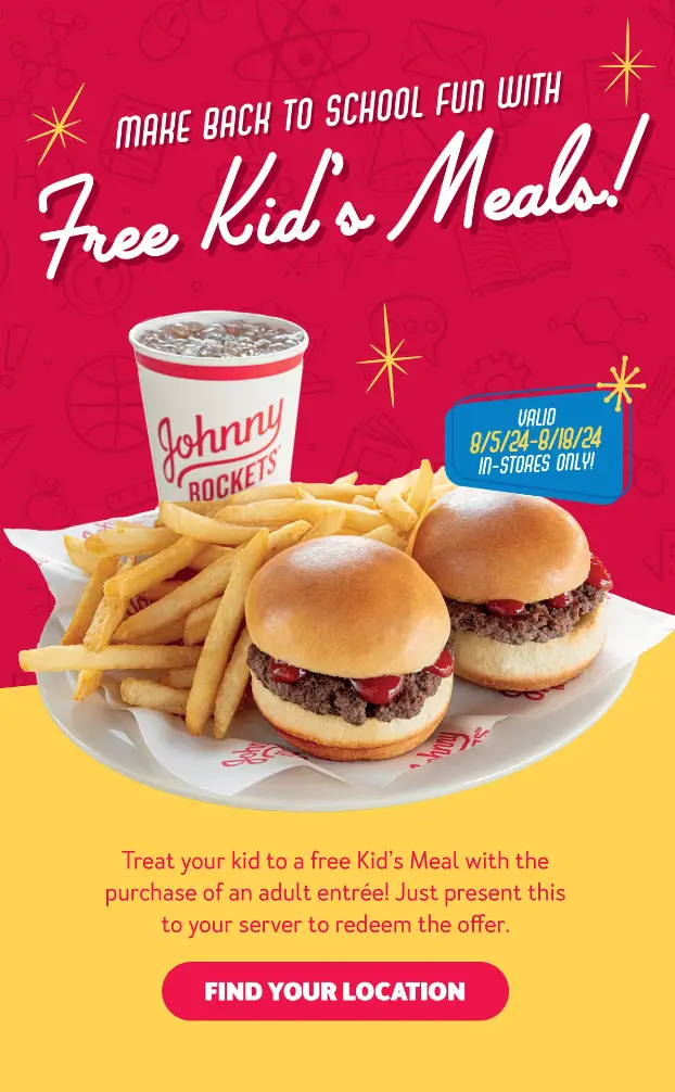 Johnny Rockets Free Kids Meal offer