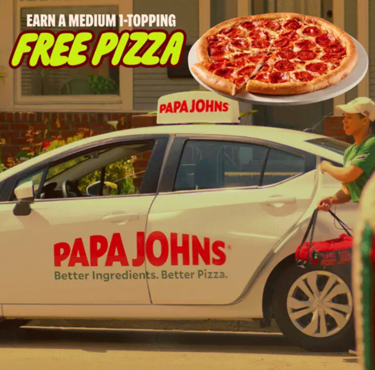 Papa Johns Free Pizza offer
