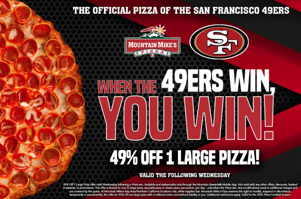 Mountain Mike's 49% off pizza offer