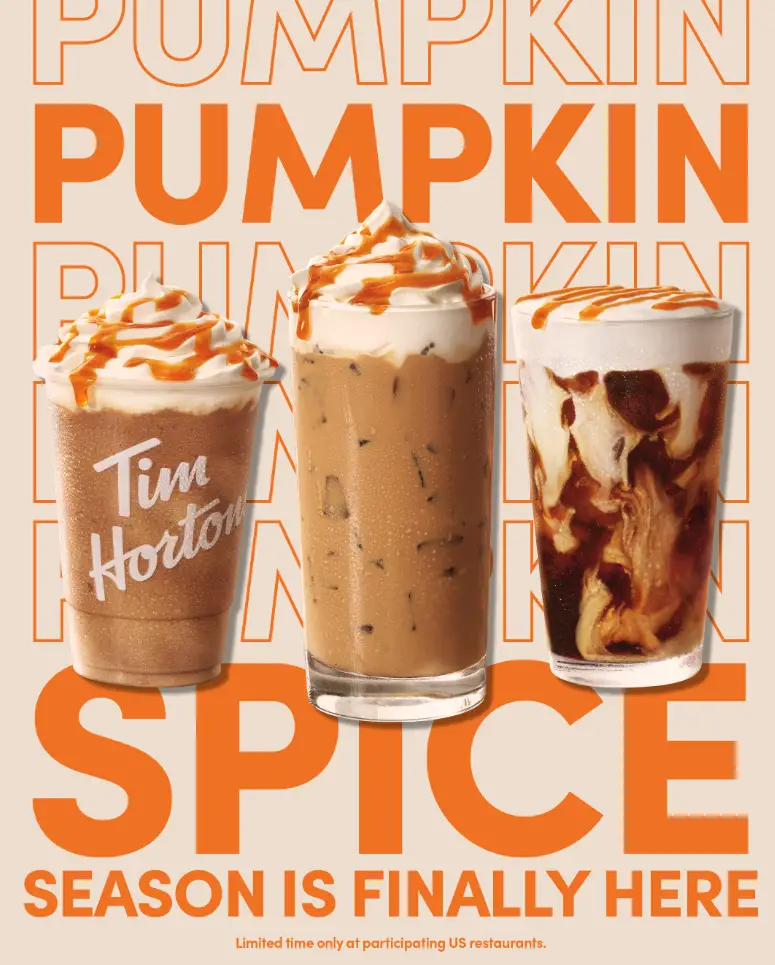 Pumpkin Menu at Tim Horton's