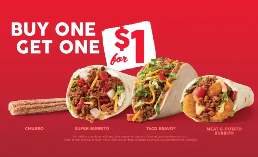 Taco John's Buy One, Get One For $1 special