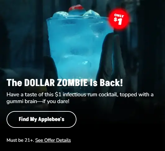 Applebee's $1 Zombie drinks