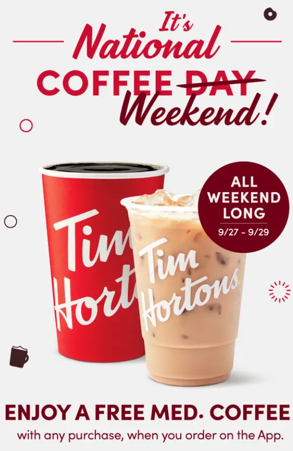 Tim Hortons free coffee