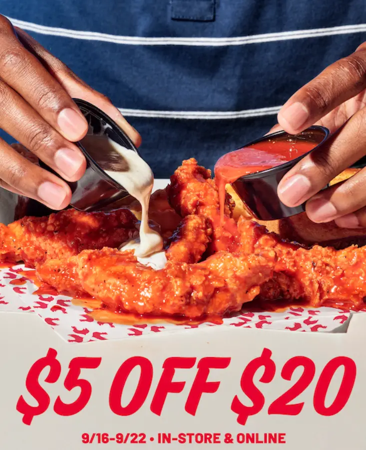 Zaxby's $5 off coupon