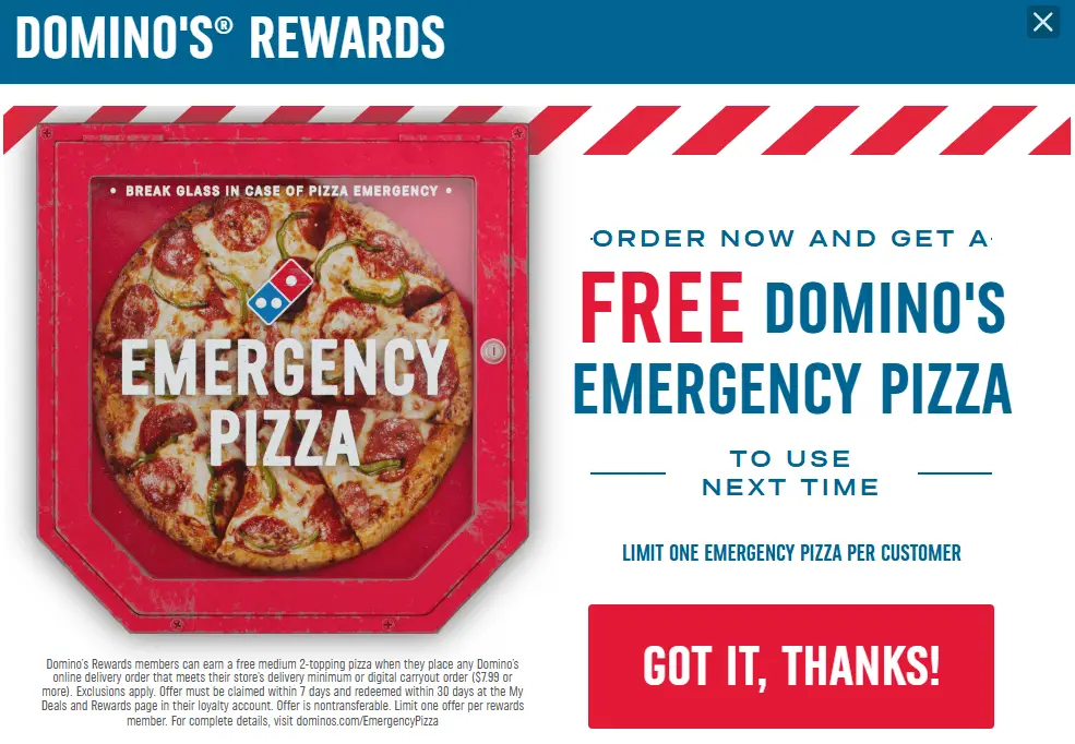 Domino's Emergency Pizza