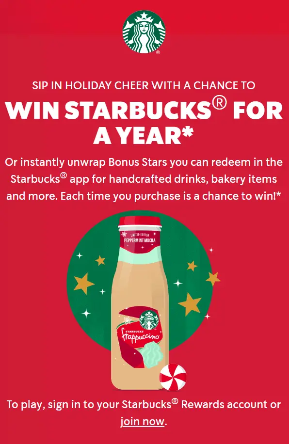 Starbucks Sweepstakes