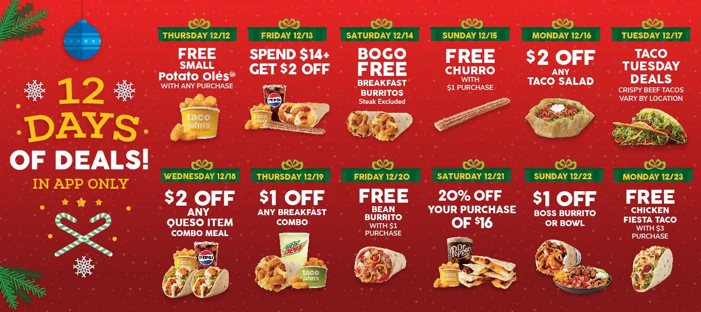 Taco John's 12 Days of Deals