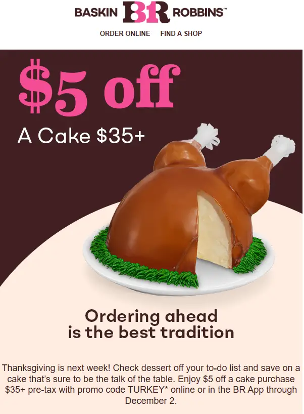 Baskin-Robbins $5 Off promo code