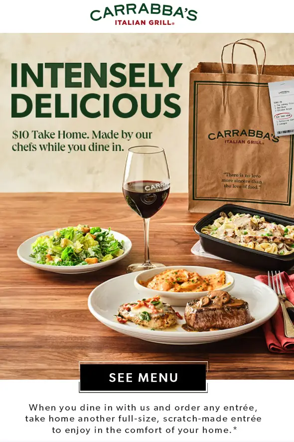 Carrabba's $10 take home special