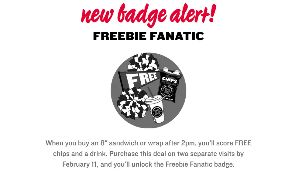 Jimmy John's free Chips and Drink offer