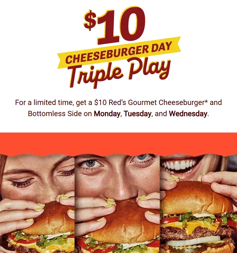 Red Robin $10 Cheeseburger and Fries deal