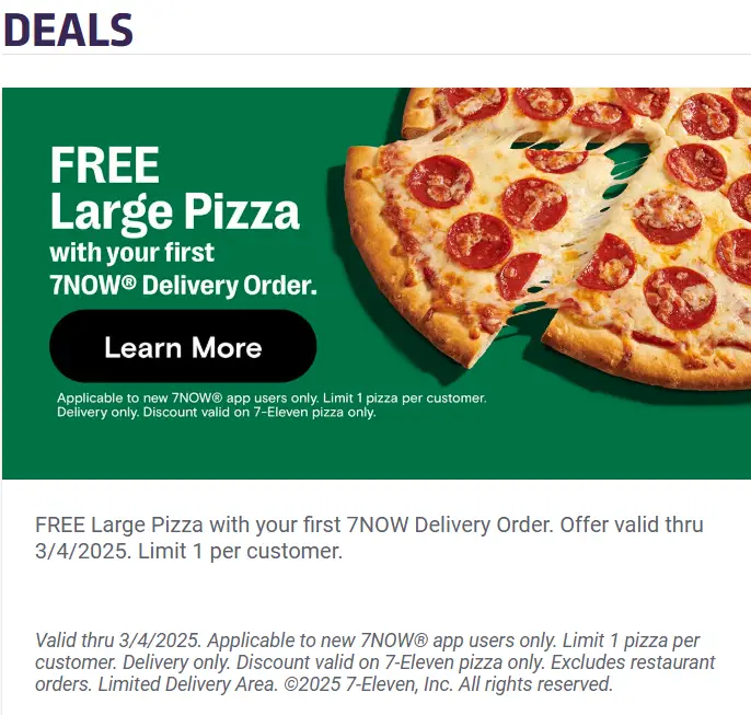 7-Eleven free pizza