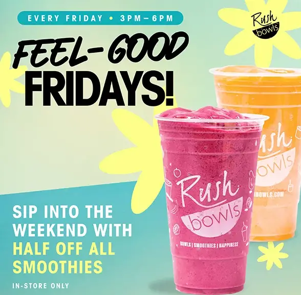 Rush Bowls half off smoothies deal