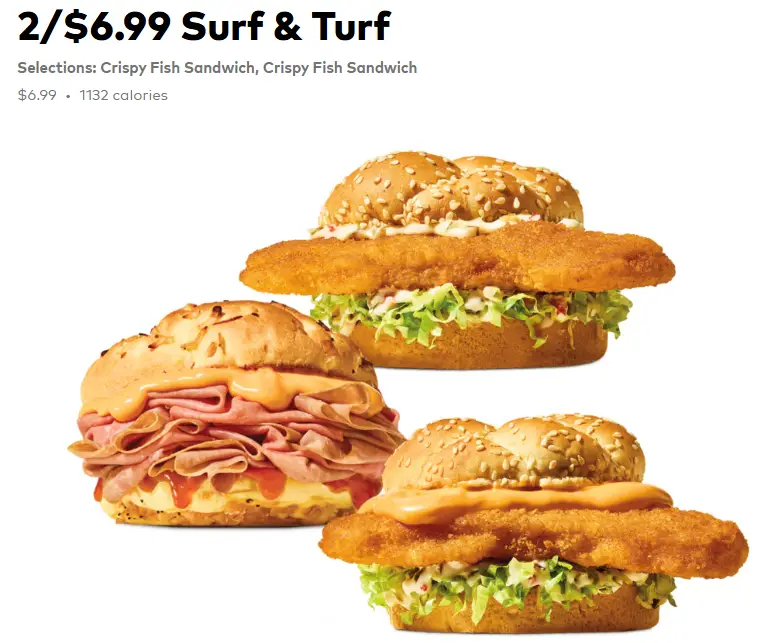 Arby's Surf and Turf Menu