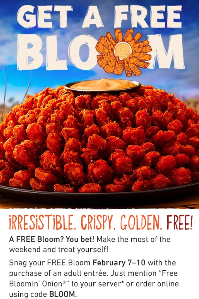 Outback Free Bloomin' Onion coupon