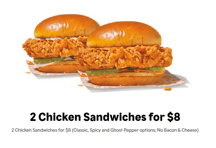 Popeyes 2 for $8 coupon